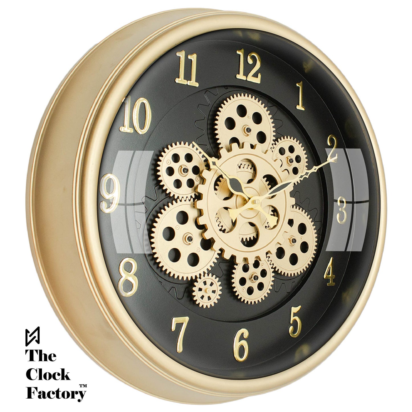Moving Gear Clock 16 inch - By The Clock Factory (Golden Color)