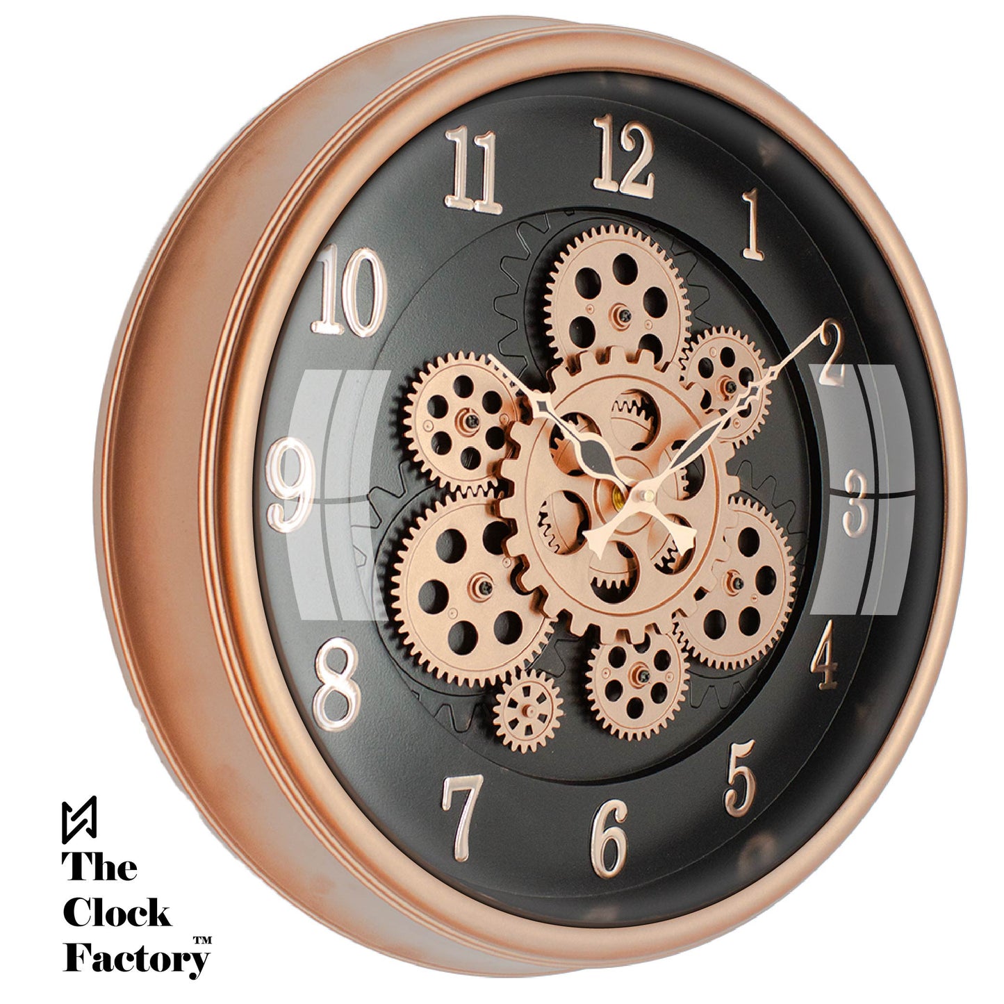 Moving Gear Clock 16 inch - By The Clock Factory ( Copper Color)