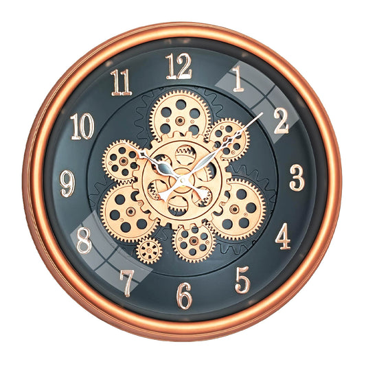 Moving Gear Clock 16 inch - By The Clock Factory ( Copper Color)