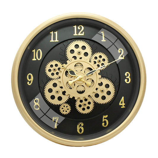 Moving Gear Clock 16 inch - By The Clock Factory (Golden Color)