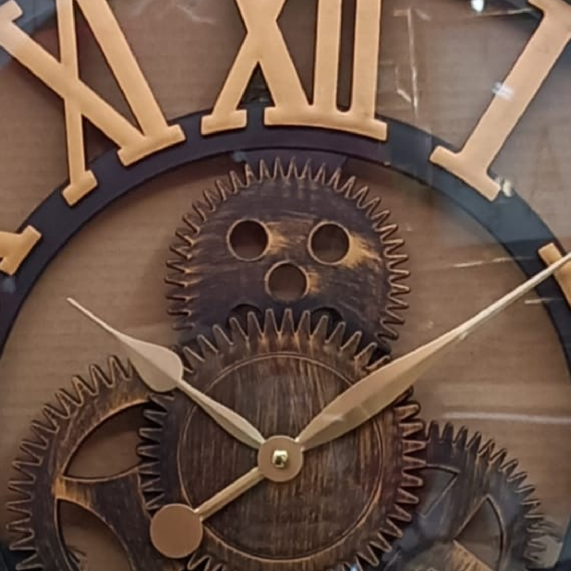 Extra Large Gear Clock Transparent Background - Dummy Gear Clock - plastic Body - 28 inch Diameter