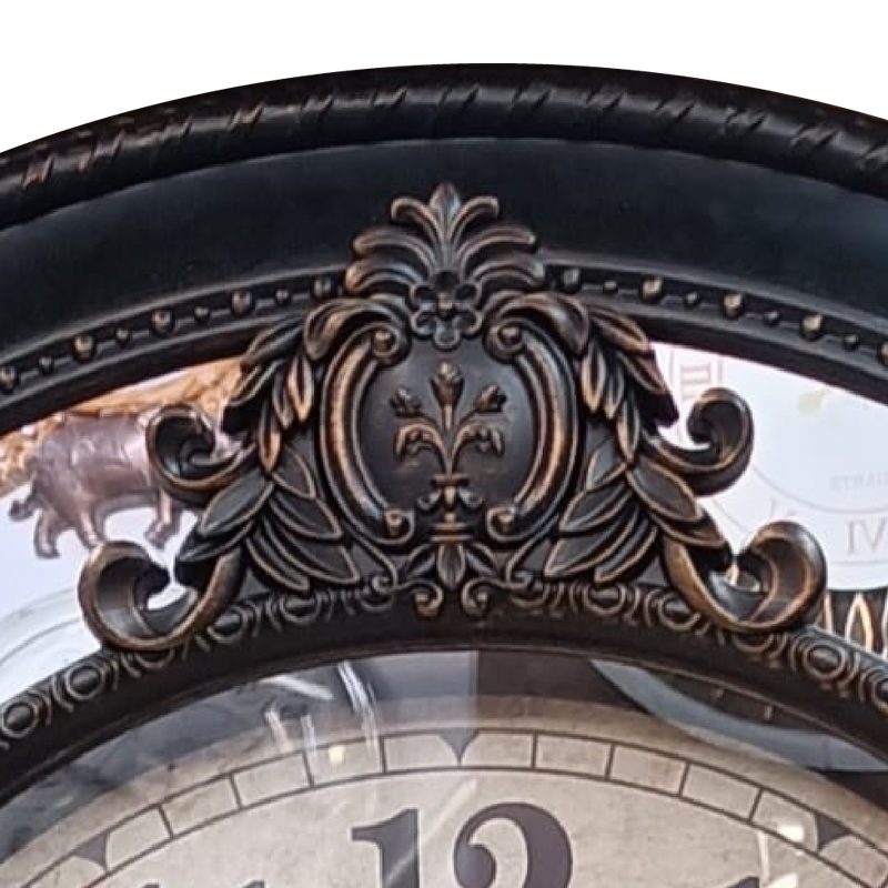 Large Decorative Wall Clock With Mirrored Border - 24 inch diameter