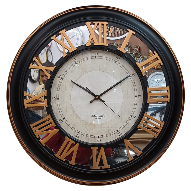 Large 24 inch Pastic Clock with Roaman Numbers and mirror finished border