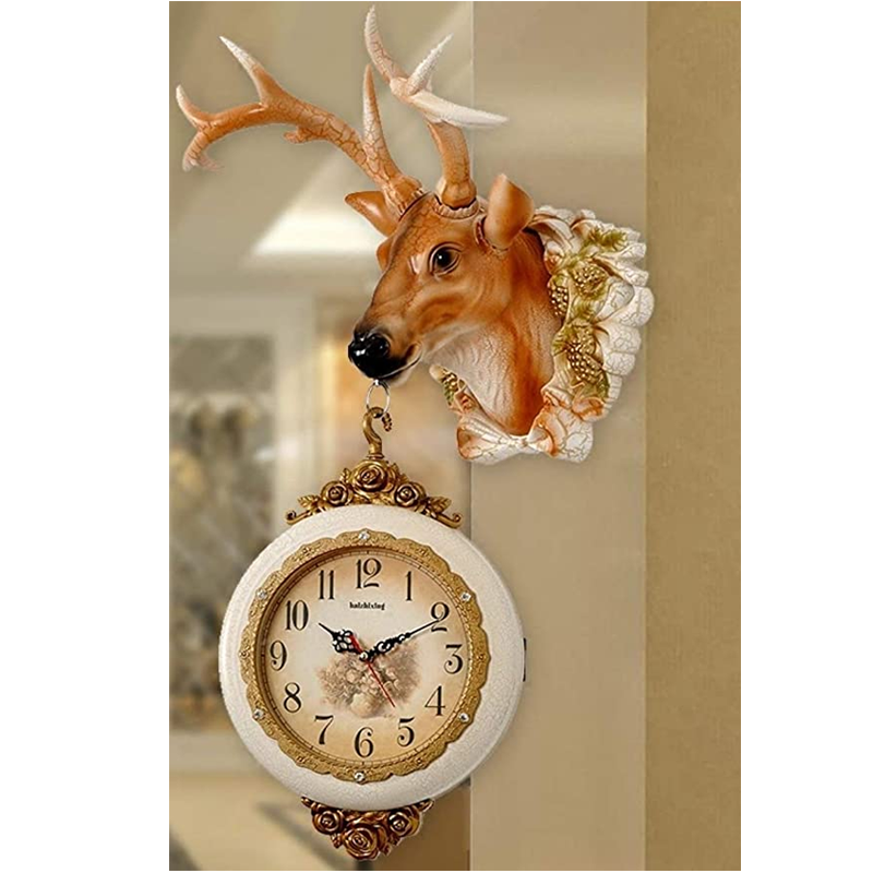 Deer Head Double side Clock - Plastic Body