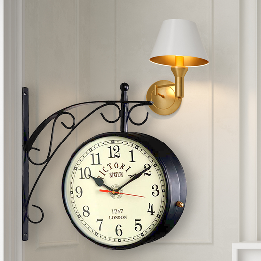 Classic Victoria Station Clock - Metal Body - 4 Sizes - White Dial