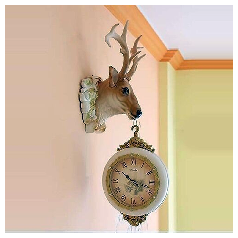 Deer Head Double side Clock - Plastic Body