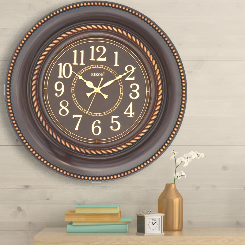 The Bombay Store Wooden Handpainted Round Peacock Wall Clock