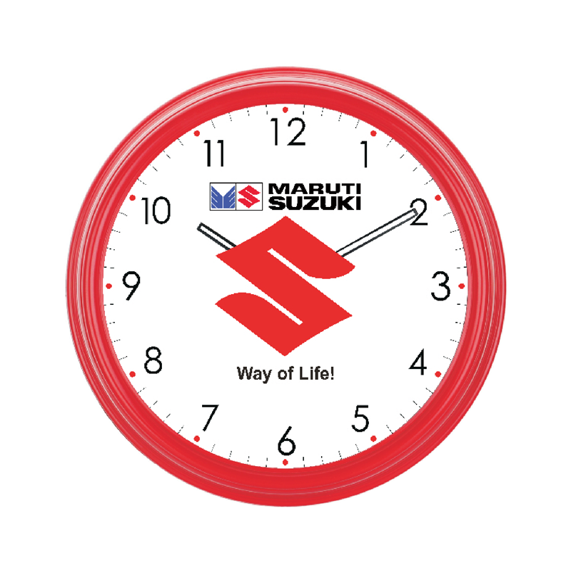 Maruti Suzuki - Promotional wall clock with ROTATING LOGO.- 14 inch clock