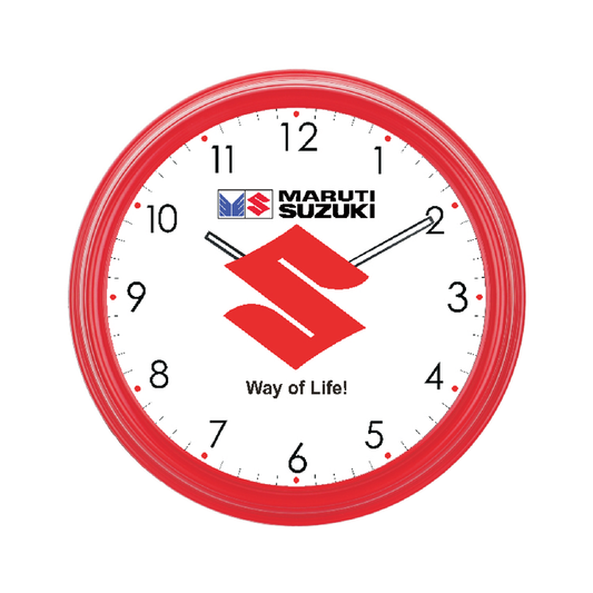 Maruti Suzuki - Promotional wall clock with ROTATING LOGO.- 14 inch clock