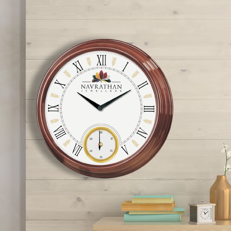 Navrathan Jewellers- 14 inch Promotional Wall Clock with dual Machine