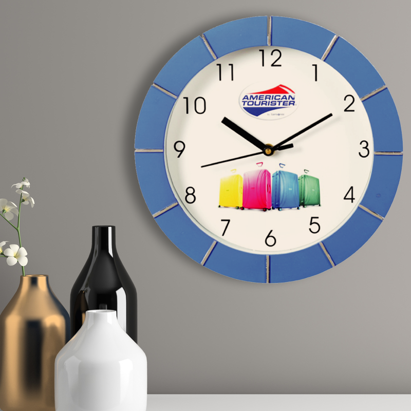 American Tourister - 9 inch x 9 inch plastic Promotional Wall clock