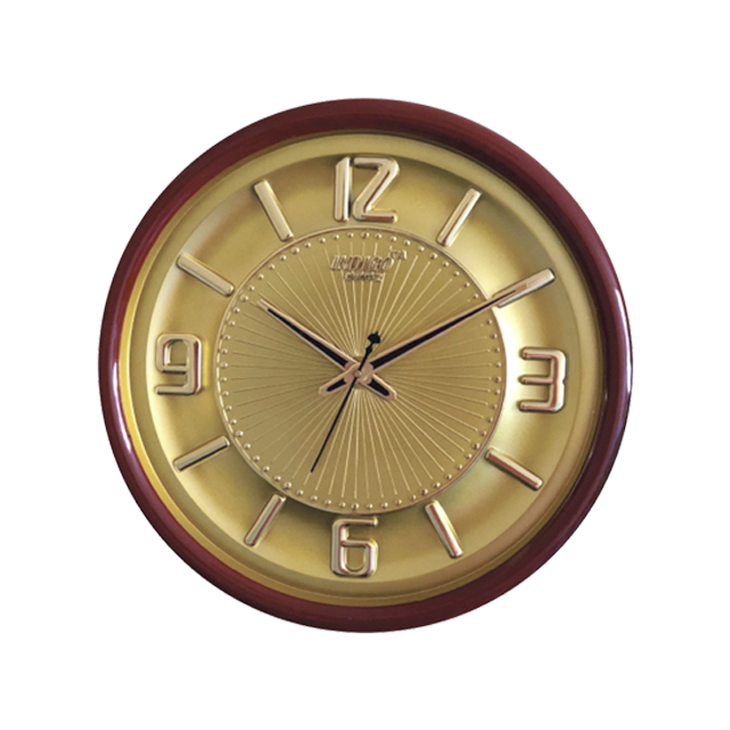 Stylish Wall Clock With Golden Dial