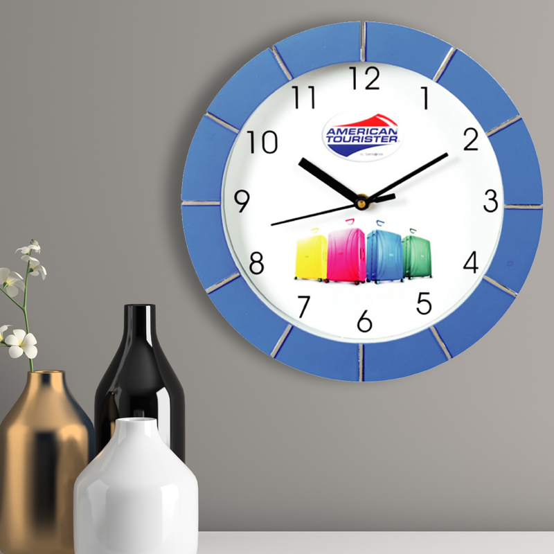 American Tourister - 9 inch x 9 inch plastic Promotional Wall clock