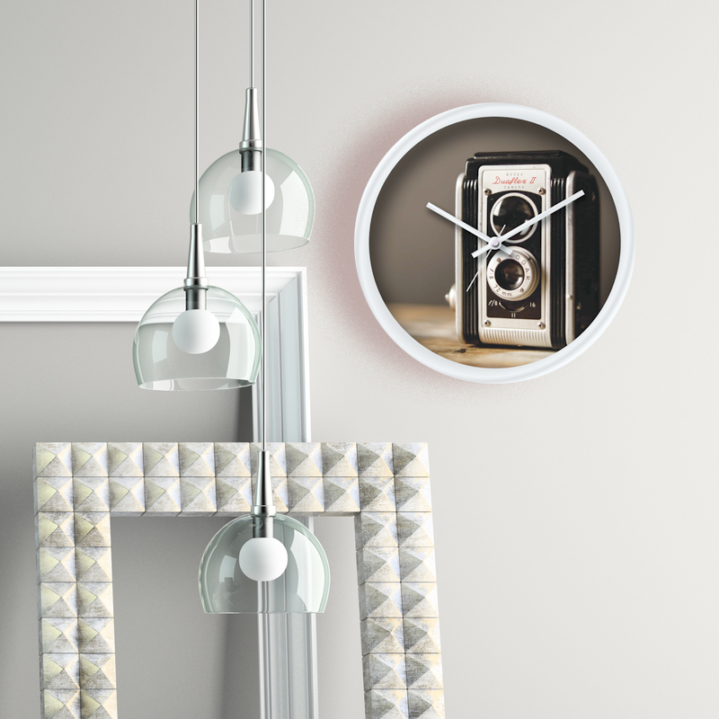 Plastic Wall Clock with Printed Camera