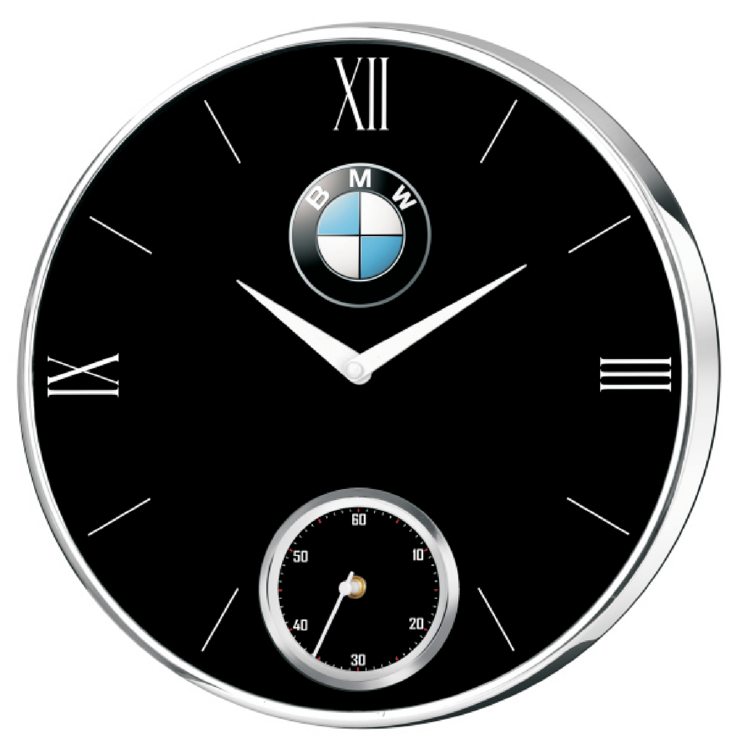BMW - 12 INCH Chrome Finish with Dual Time
