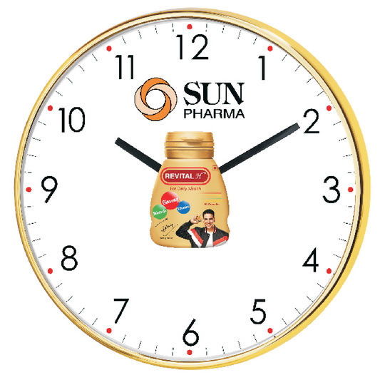Sun Pharma - 12 inch - promotional wall clock with revolving logo