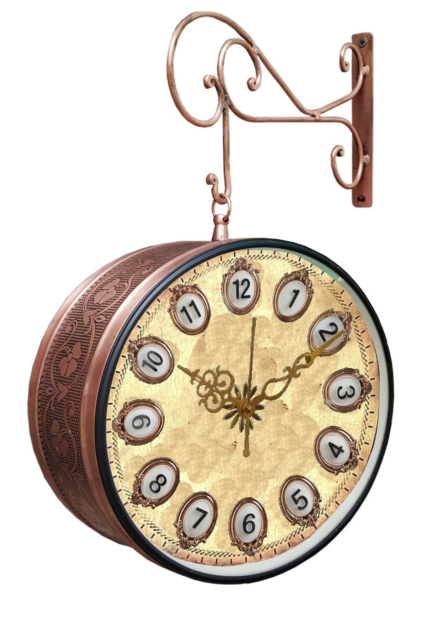 Vintage Double Sided Ethnic station Clock