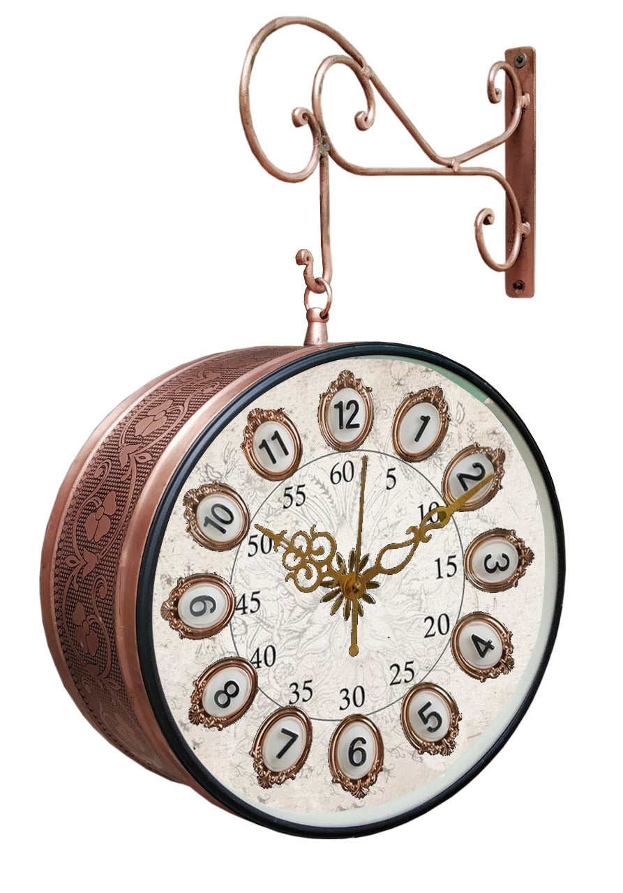 Double Sided Station Clock with Ethnic Feel