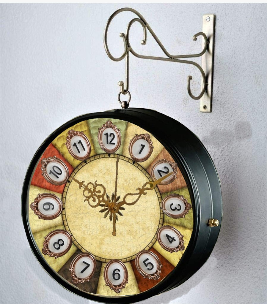 Double SidedStation Clock - Metal Body