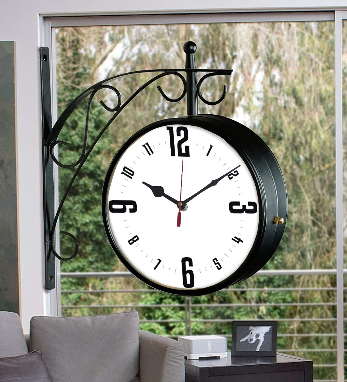 Basic White Station Clock - Double Sided Display