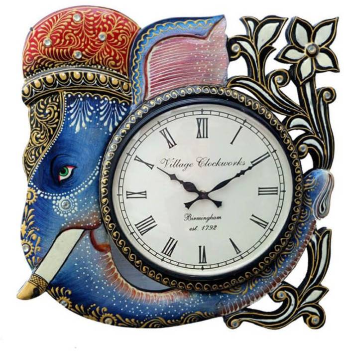 Elephant head handcrafted Wall clock, 12 x 12 inch