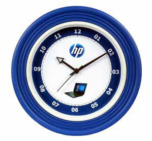 Plastic Customized Clock, 10 inch x 10 inch for Promotional Branding .