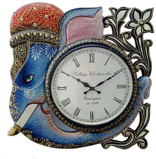 Elephant head handcrafted Wall clock, 12 x 12 inch