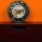 Vintage Steampunk Wall Clock with World Map Dial & Golden Gears – 16 Inch Decorative Metal Clock