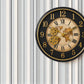 Luxury Steampunk Wall Clock with Vintage World Map & Exposed Golden Gears – 16" Antique Metal Clock for Home & Office