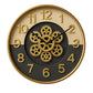 16-Inch Golden Gear Wall Clock with Glossy Frame – Vintage Steampunk Design, Plastic Build