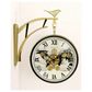12″ Double-Sided Wall Clock with Dummy Gears – Plastic Frame, Roman Dial