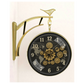 12″ Double-Sided Gear Wall Clock – Black World Map Dial with Golden Cogs