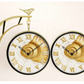 Elegant 12 Inch Double-Sided Wall Clock with Golden Fossil Dial – Premium Plastic Frame