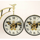 12″ Double-Sided Wall Clock with Dummy Gears – Plastic Frame, Roman Dial