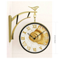 Elegant 12 Inch Double-Sided Wall Clock with Golden Fossil Dial – Premium Plastic Frame
