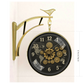12″ Double-Sided Gear Wall Clock – Black World Map Dial with Golden Cogs