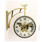 12″ Double-Sided Wall Clock with Dummy Gears – Plastic Frame, Roman Dial