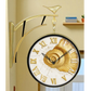 Elegant 12 Inch Double-Sided Wall Clock with Golden Fossil Dial – Premium Plastic Frame