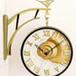 Elegant 12 Inch Double-Sided Wall Clock with Golden Fossil Dial – Premium Plastic Frame