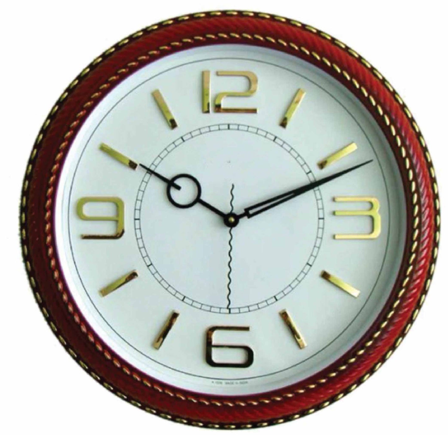 Large Plastic Wall Clock with Ethnic Border