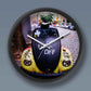 Plastic Wall Clock with Iconic Beetle Car printed on it.
