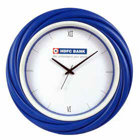 Corporate Custom Printed Logo Wall Clock, Blue