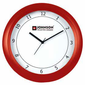 Red Round Plastic Clock with Custom Logo for Corporate Gifting