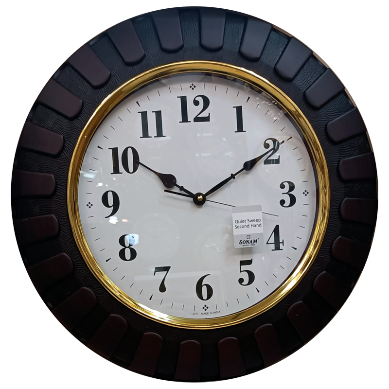 Leather Finish , Brown Wall Clock - 20 inch