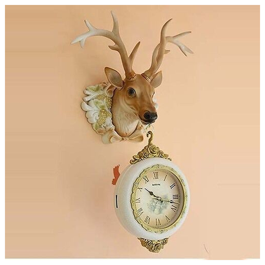 Deer Head Double side Clock - Plastic Body