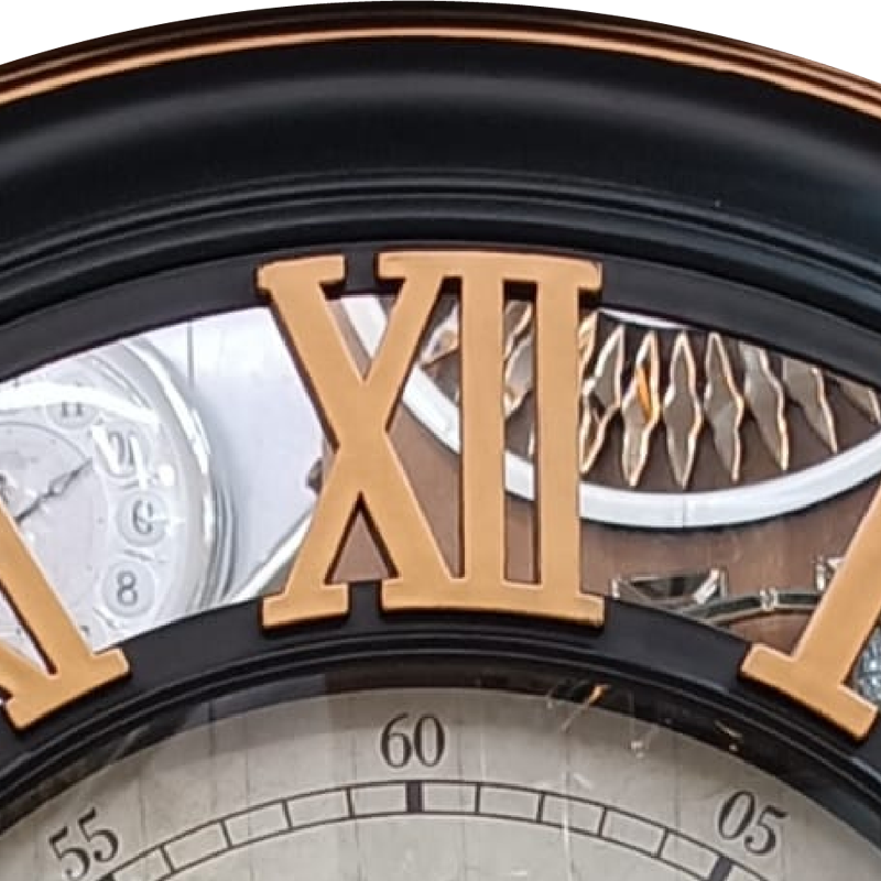 Large 24 inch Pastic Clock with Roaman Numbers and mirror finished border