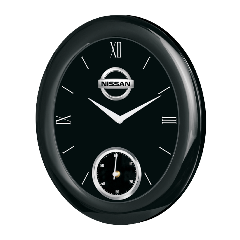 Nissan  - Oval Promotional Wall Clock with double dial  - 14 inch x 12 inch
