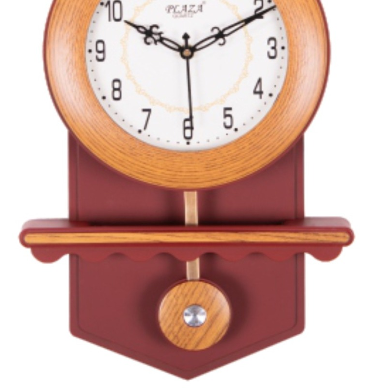 Small Wooden colored , Hut Shaped Pendulum Clock