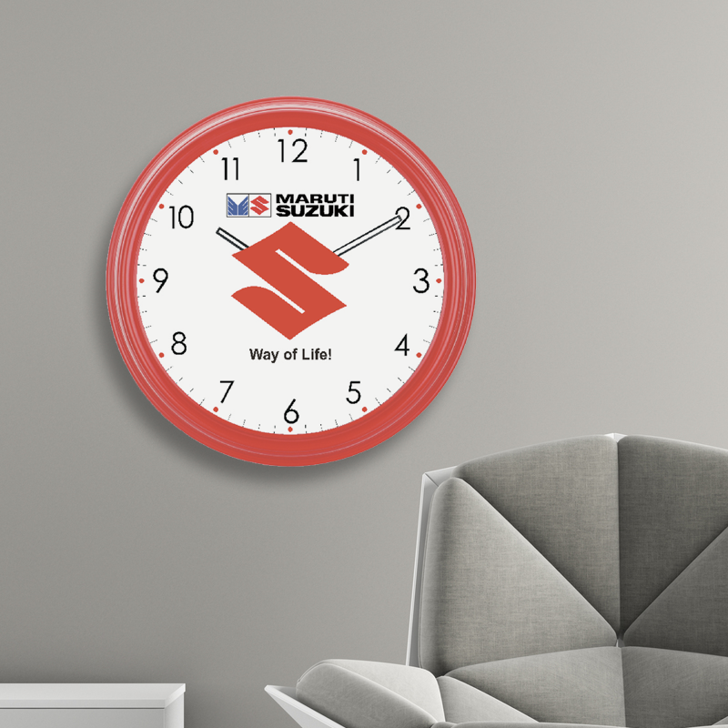 Maruti Suzuki - Promotional wall clock with ROTATING LOGO.- 14 inch clock