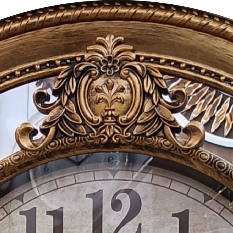 Large Decorative Copper colored Wall Clock - MIrrored Border Finish - 24 inch Diameter